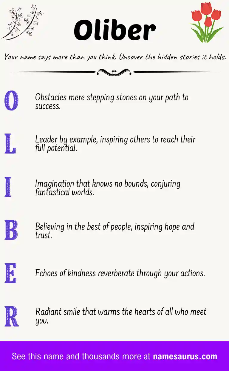 Acrostic poem about Oliber.