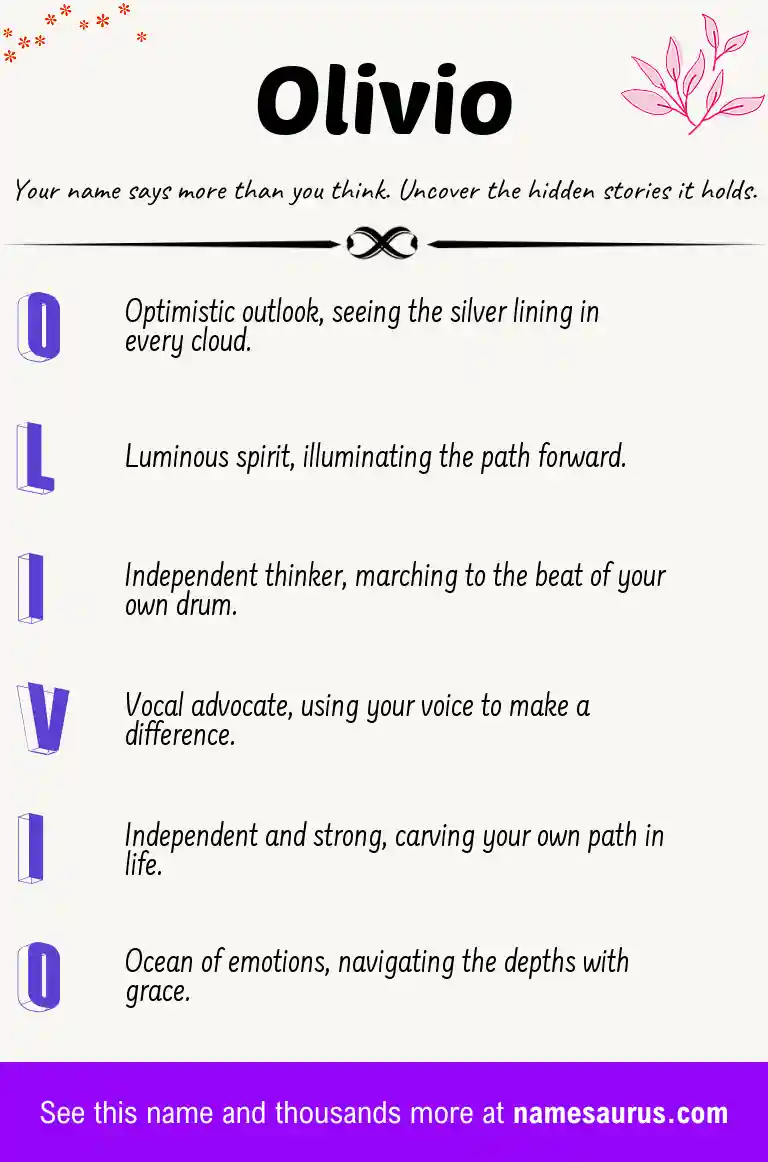 Acrostic poem about Olivio.