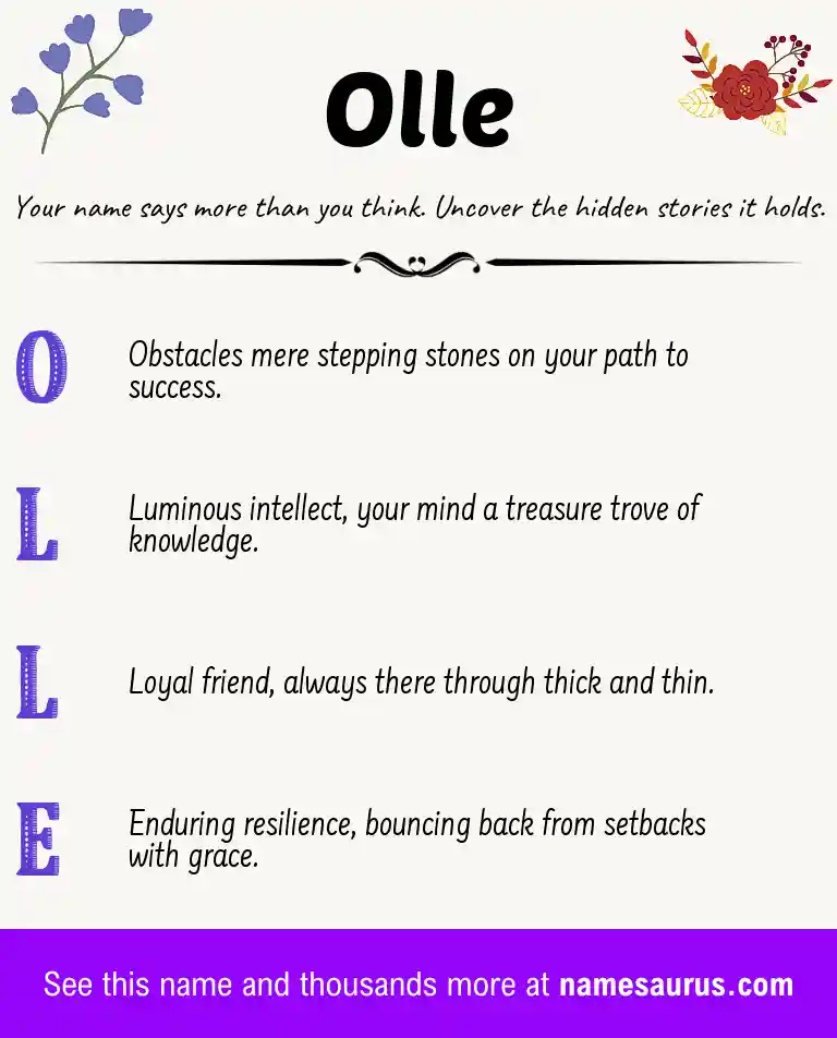 Acrostic poem about Olle.