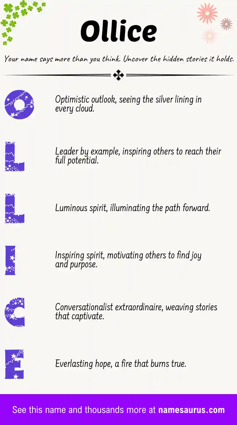 Acrostic poem about Ollice.