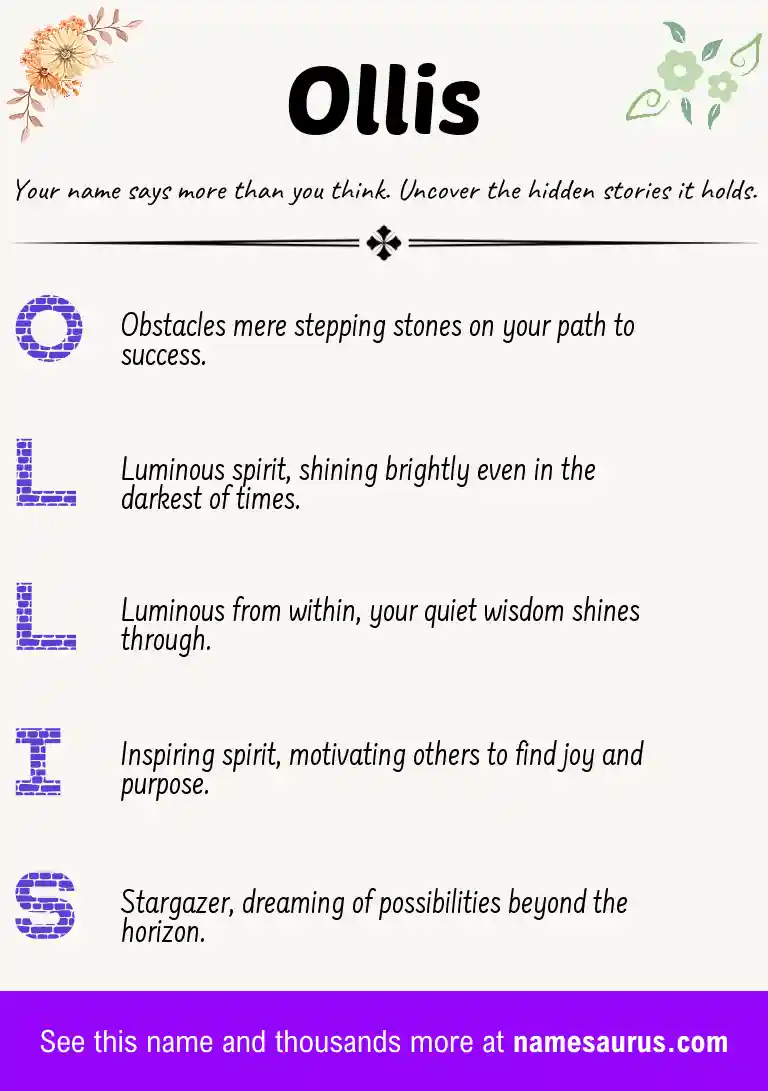 Acrostic poem about Ollis.