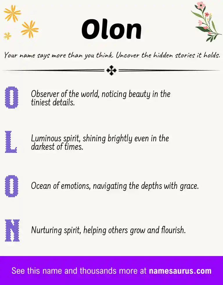 Acrostic poem about Olon.