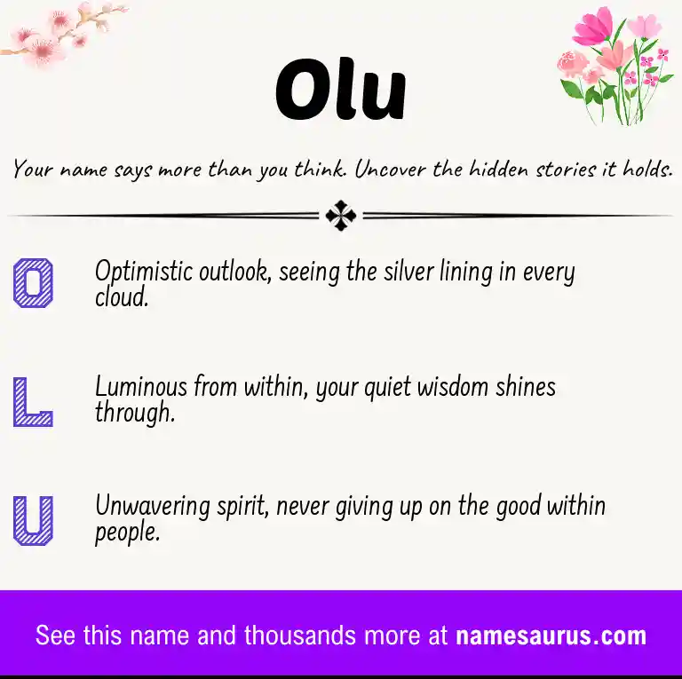Acrostic poem about Olu.