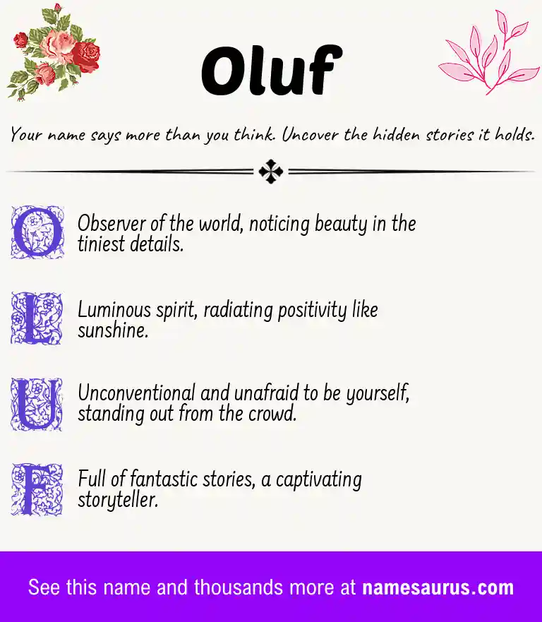 Acrostic poem about Oluf.