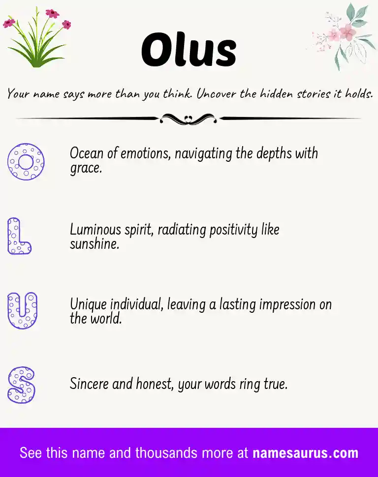 Acrostic poem about Olus.