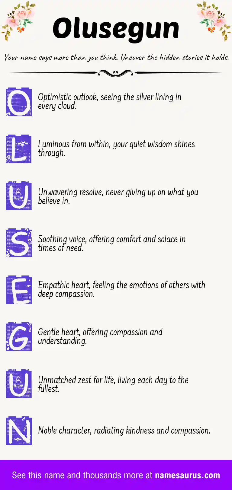 Acrostic poem about Olusegun.