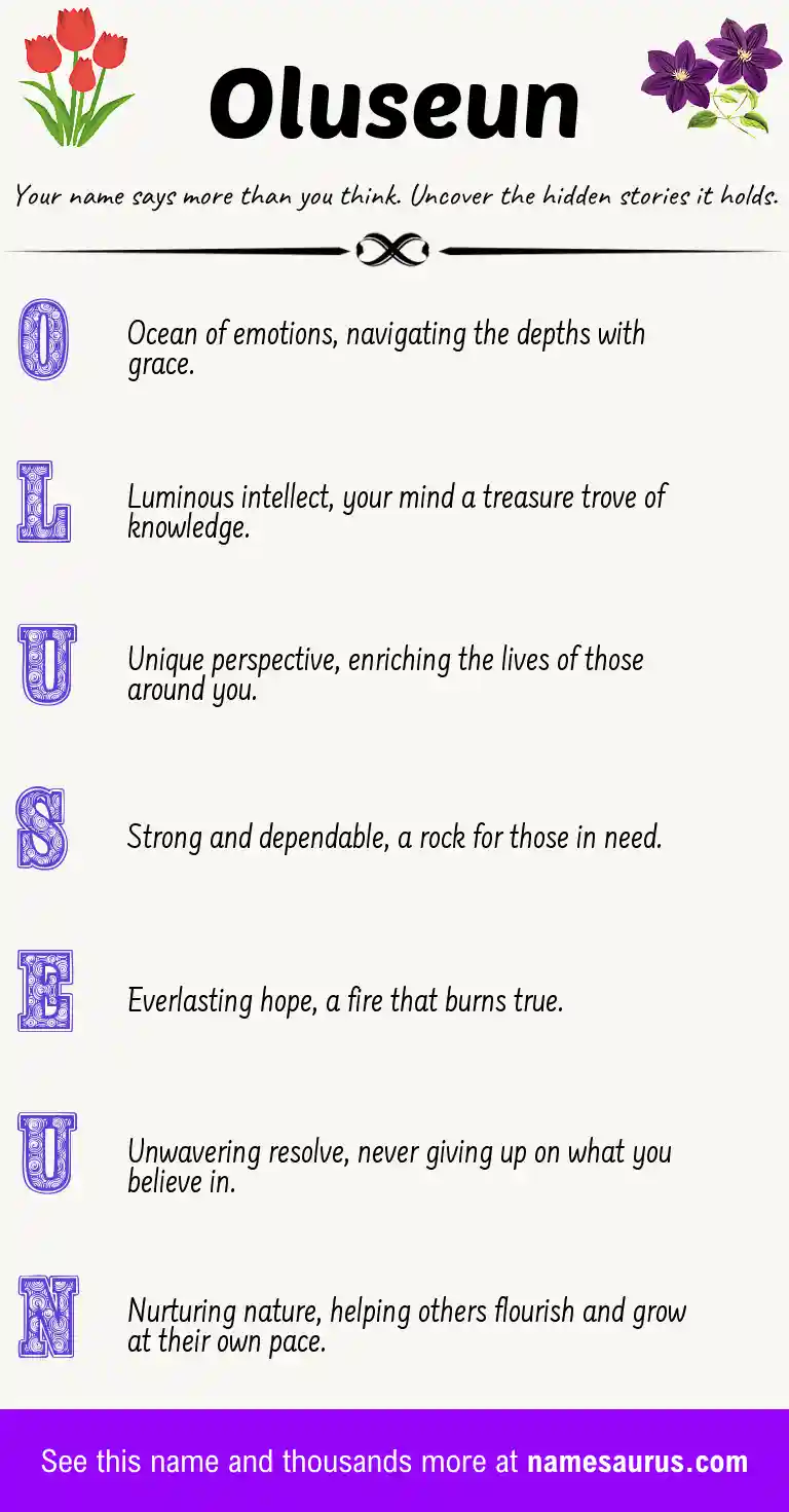 Acrostic poem about Oluseun.