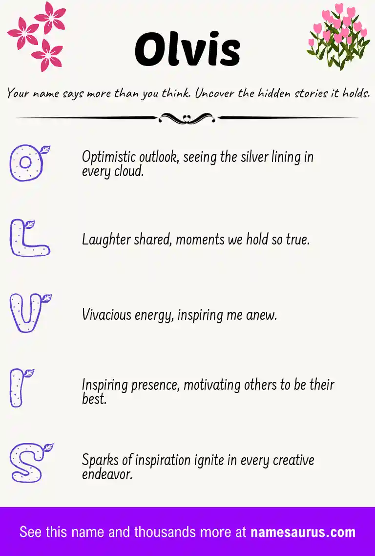Acrostic poem about Olvis.