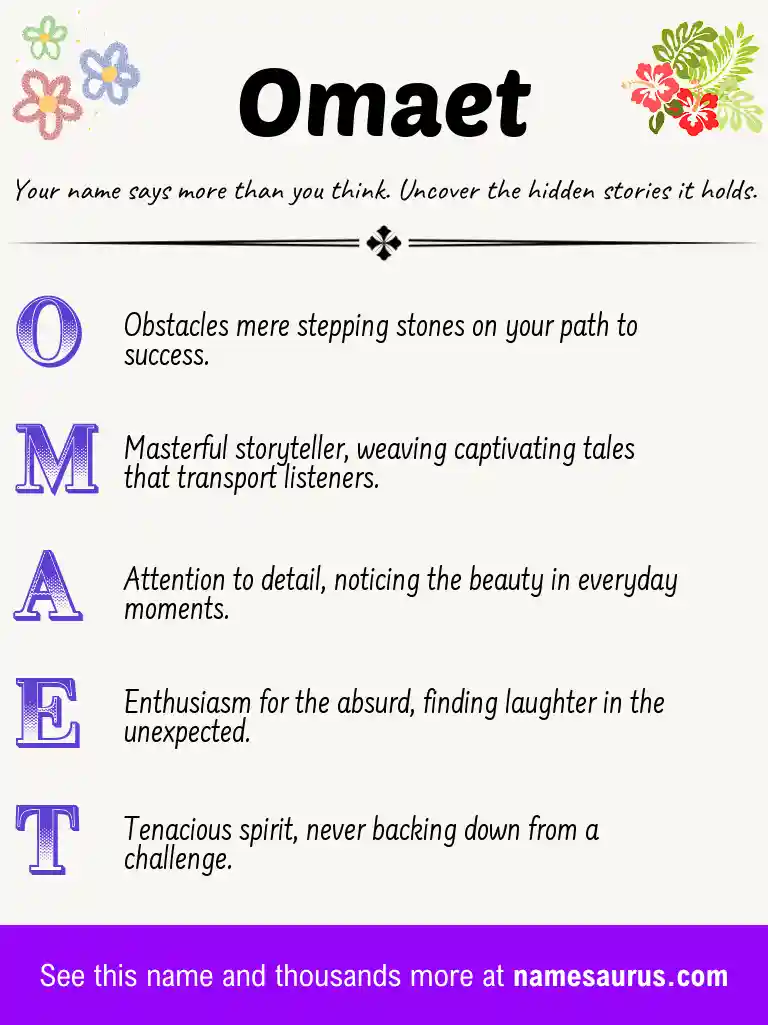 Acrostic poem about Omaet.