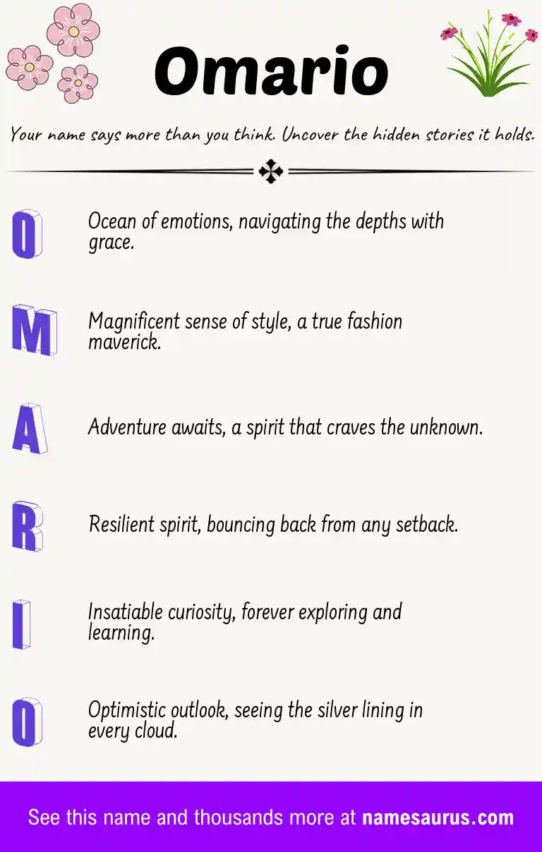 Acrostic poem about Omario.