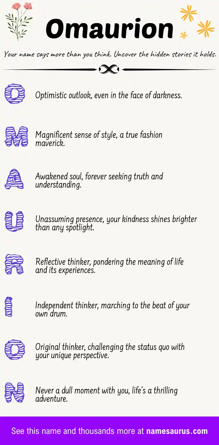 Acrostic poem about Omaurion.