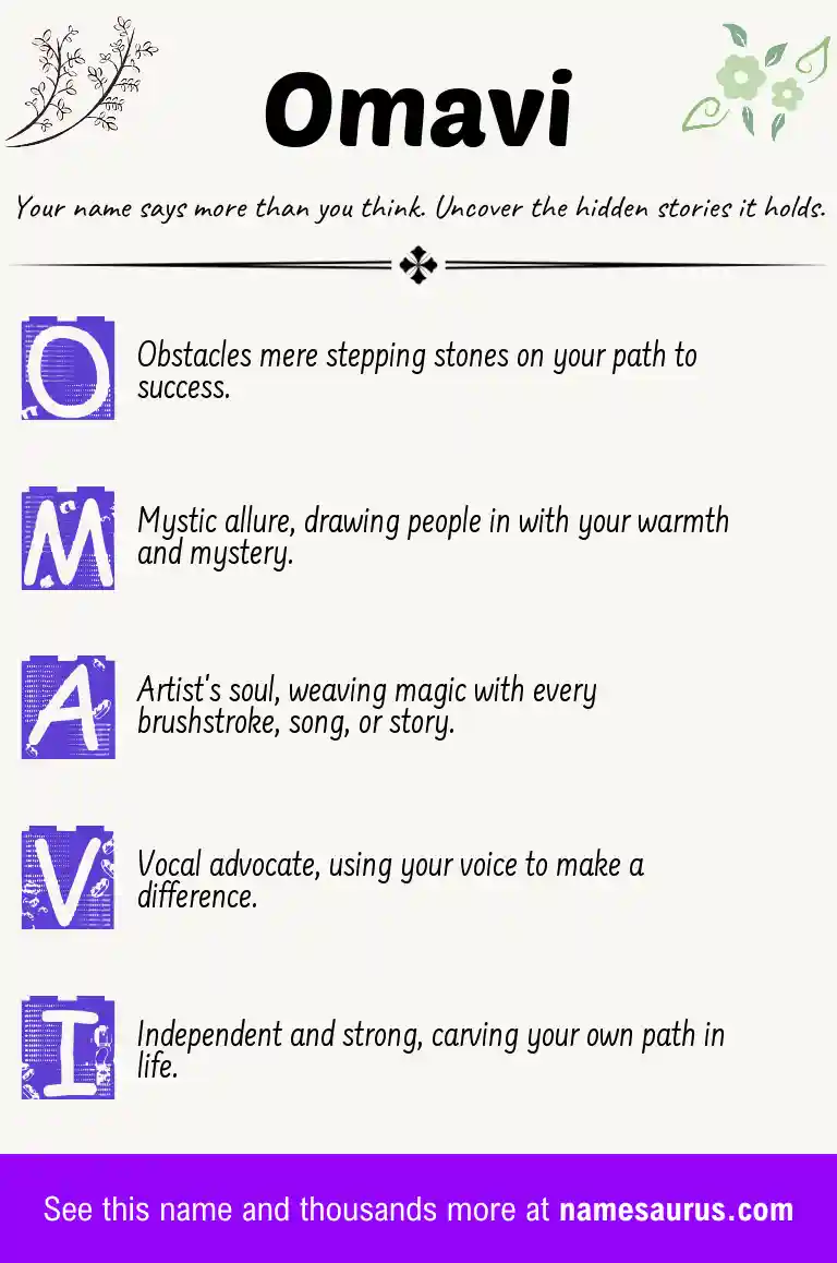 Acrostic poem about Omavi.