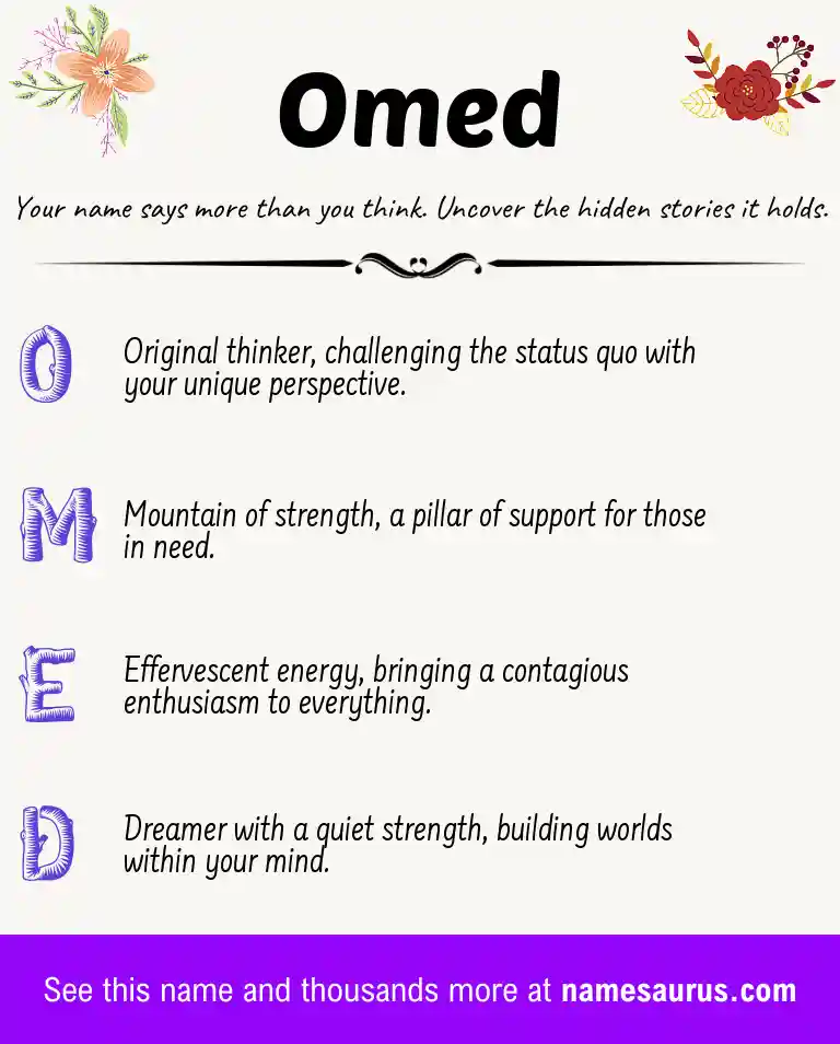 Acrostic poem about Omed.