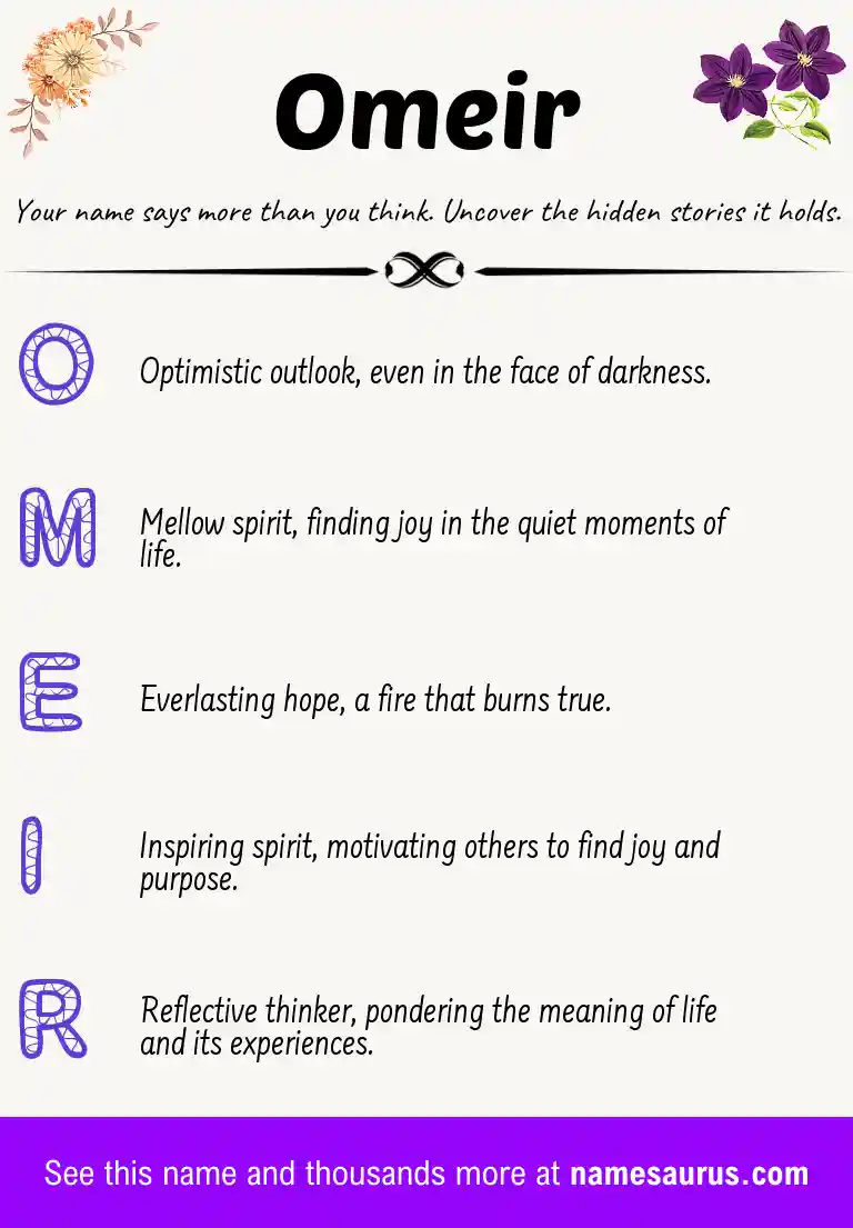 Acrostic poem about Omeir.