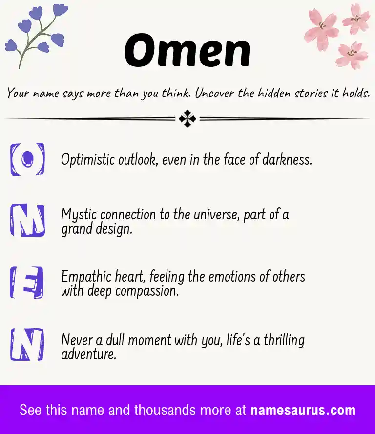 Acrostic poem about Omen.