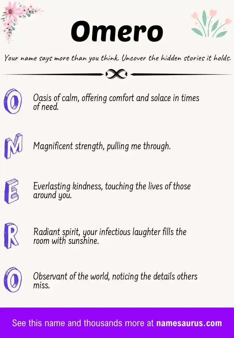 Acrostic poem about Omero.