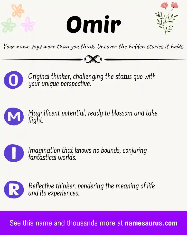 Acrostic poem about Omir.