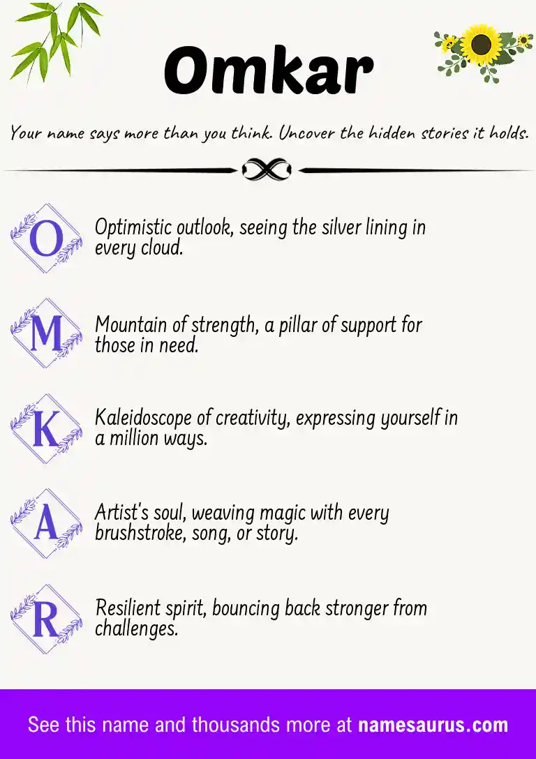 Acrostic poem about Omkar.