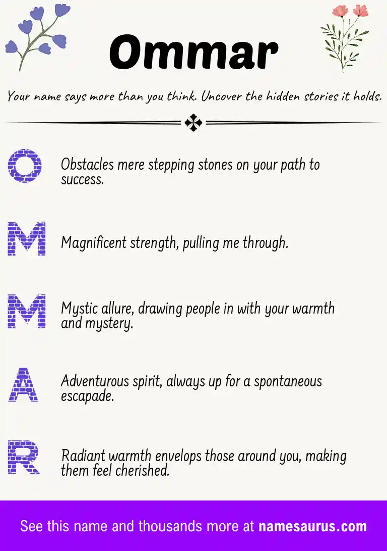 Acrostic poem about Ommar.
