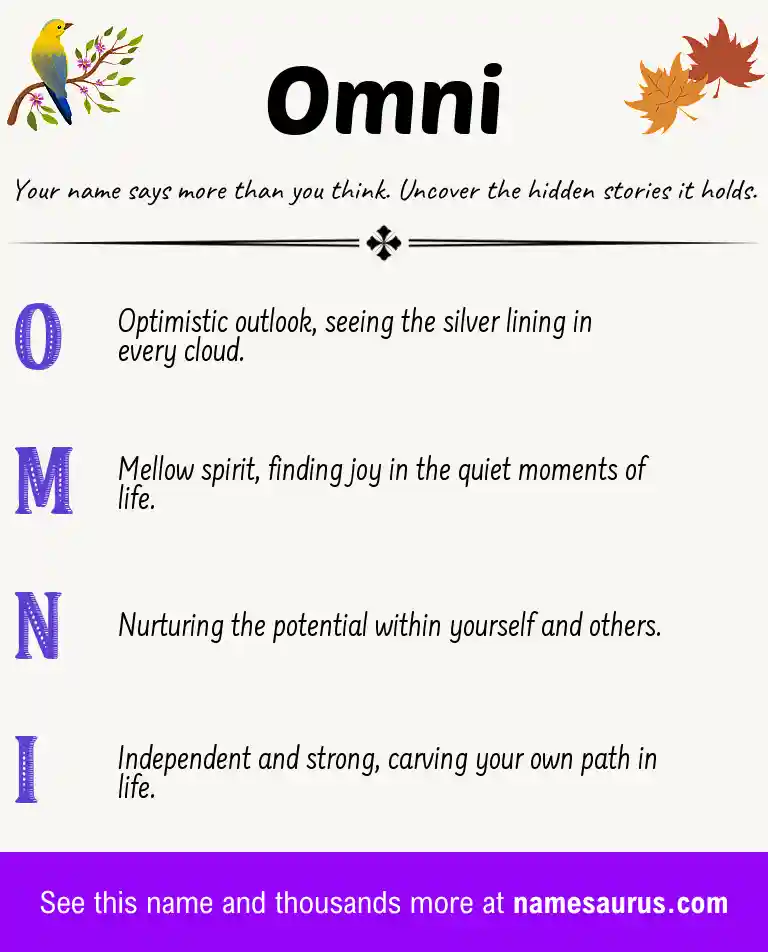Acrostic poem about Omni.