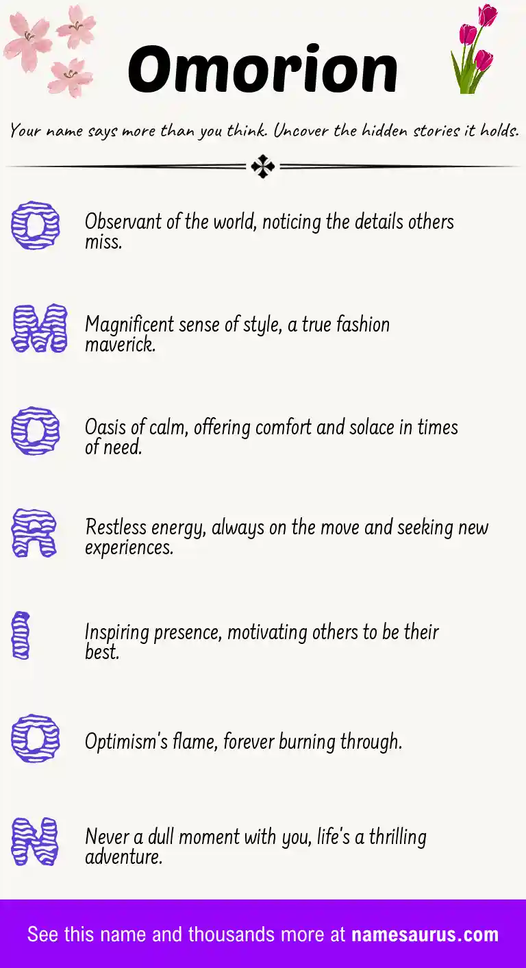 Acrostic poem about Omorion.