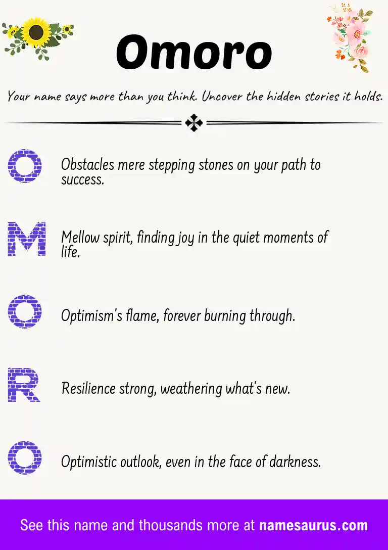Acrostic poem about Omoro.