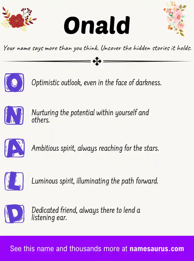Acrostic poem about Onald.