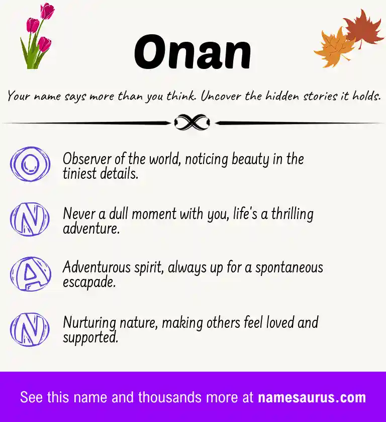 Acrostic poem about Onan.