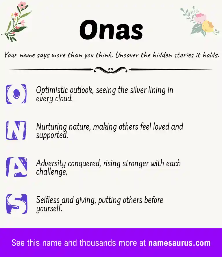 Acrostic poem about Onas.