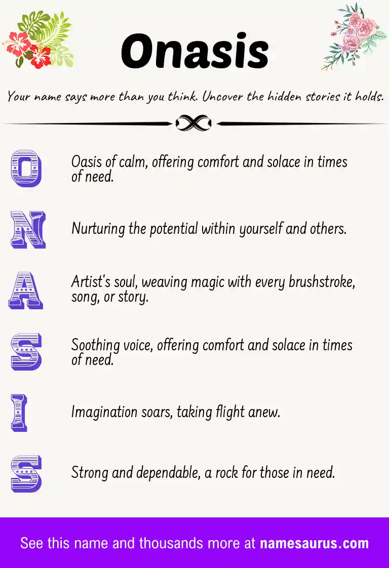 Acrostic poem about Onasis.