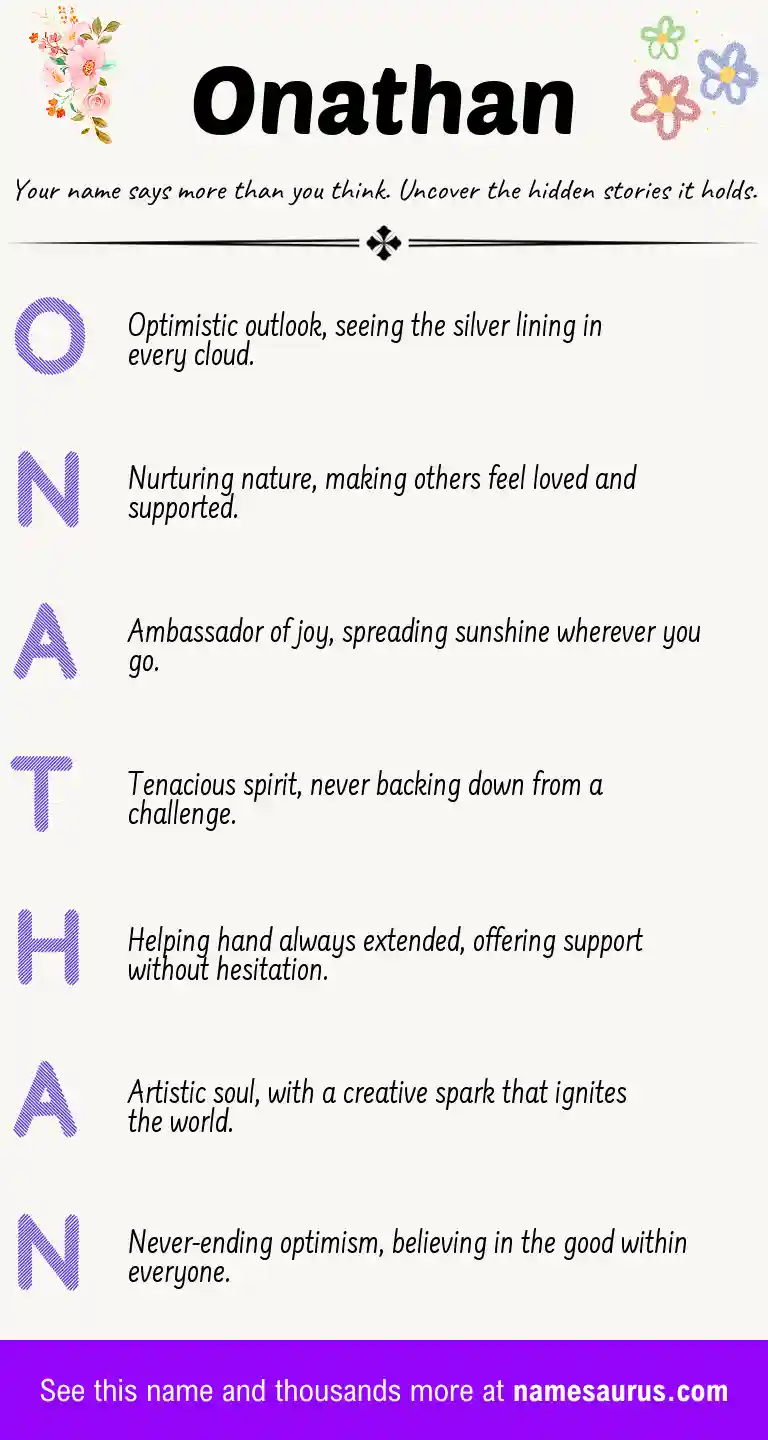 Acrostic poem about Onathan.