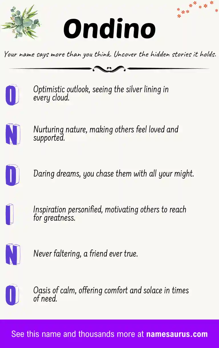Acrostic poem about Ondino.
