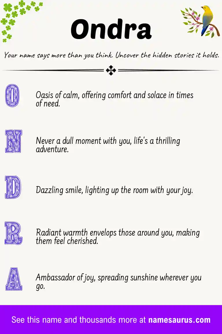 Acrostic poem about Ondra.