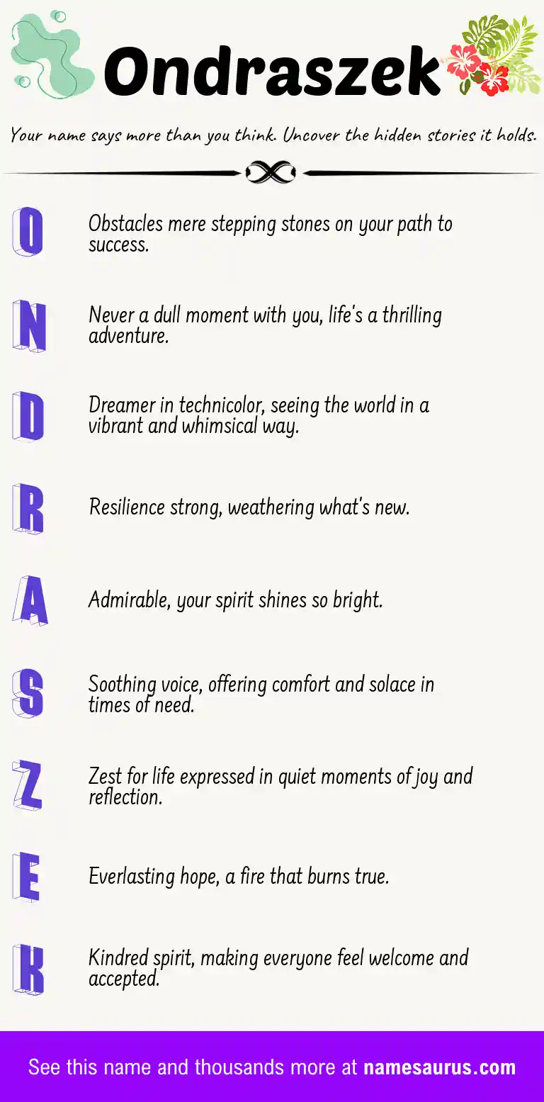 Acrostic poem about Ondraszek.