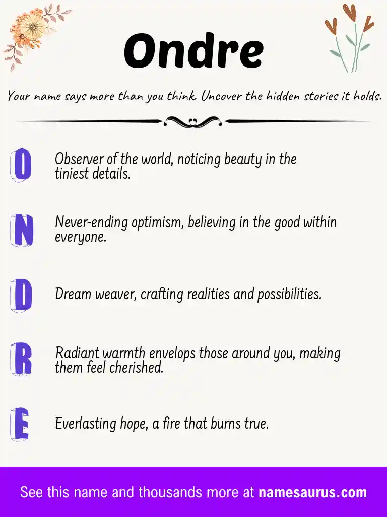 Acrostic poem about Ondre.