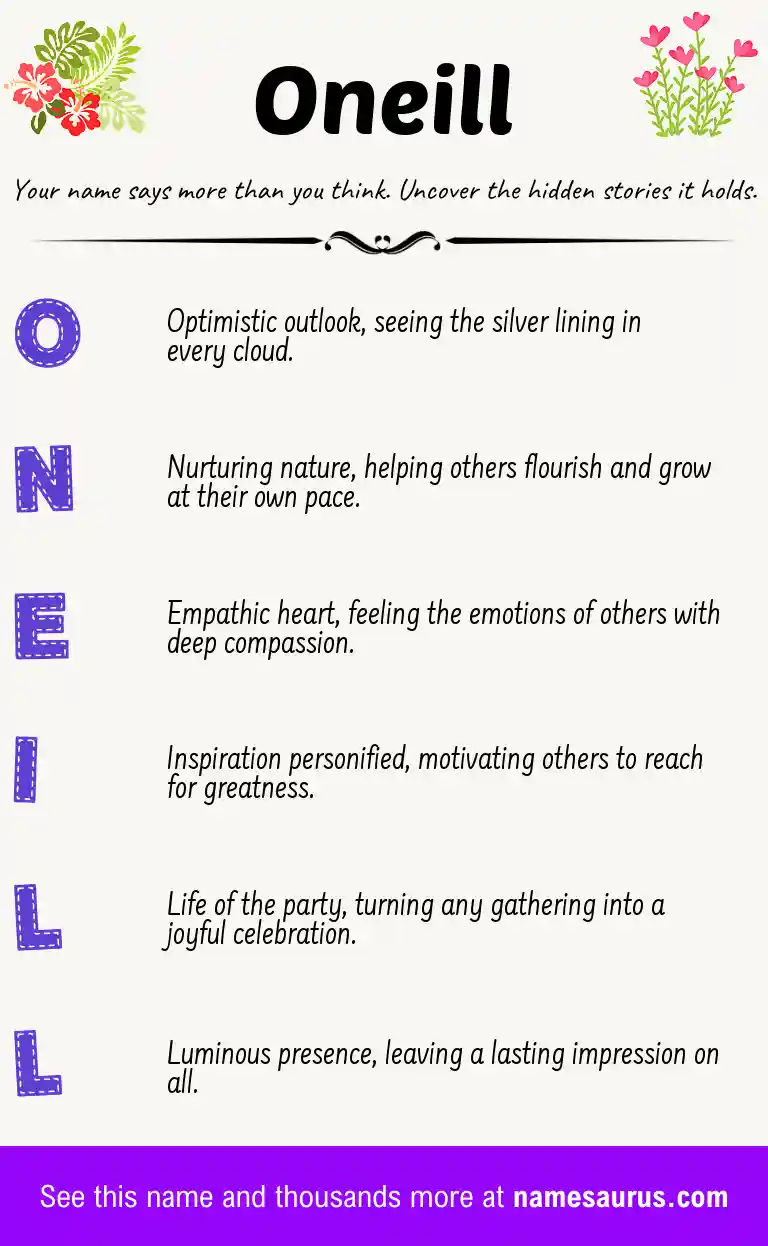 Acrostic poem about Oneill.
