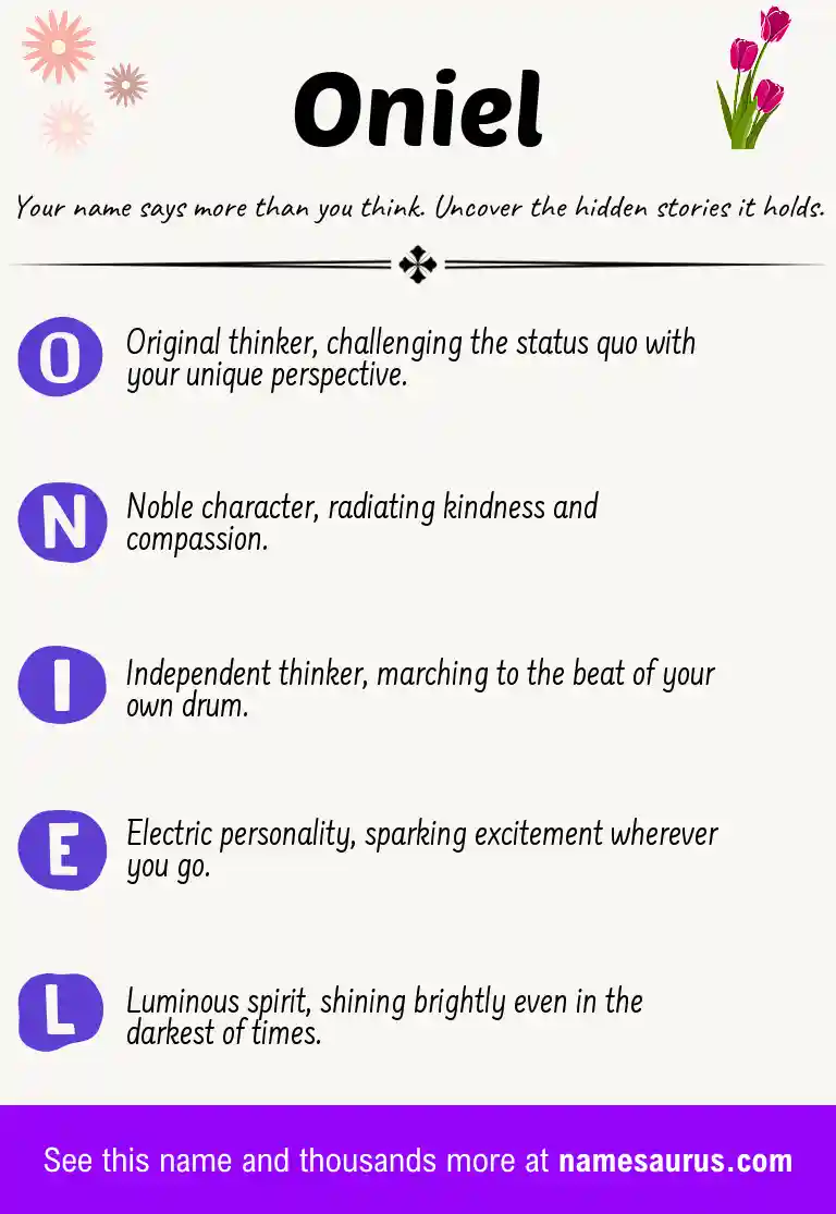 Acrostic poem about Oniel.