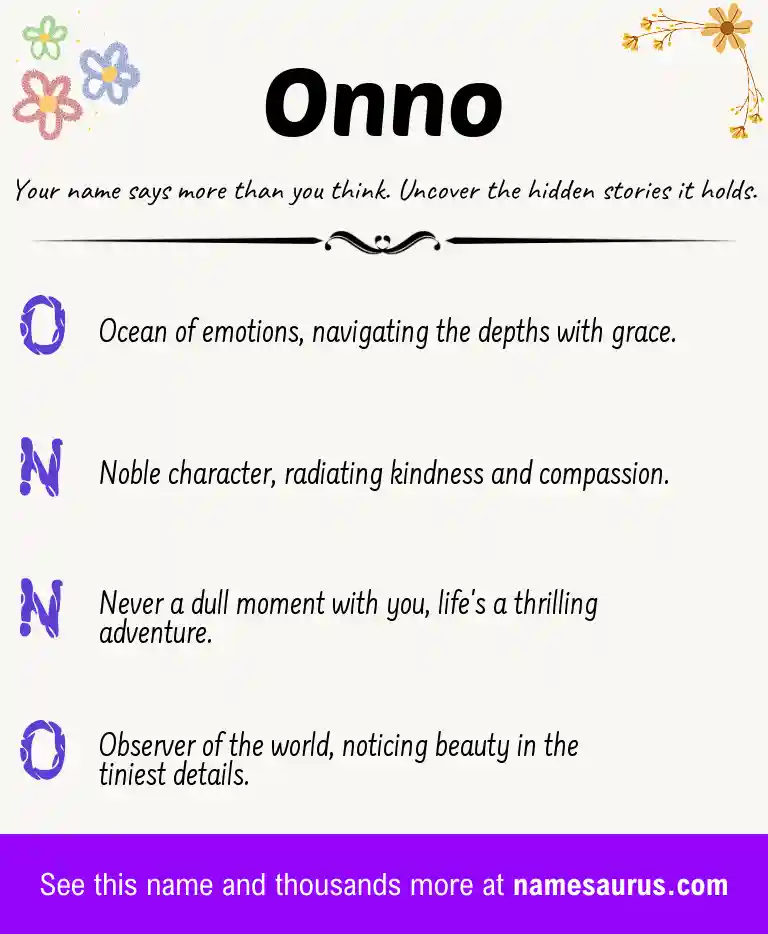 Acrostic poem about Onno.