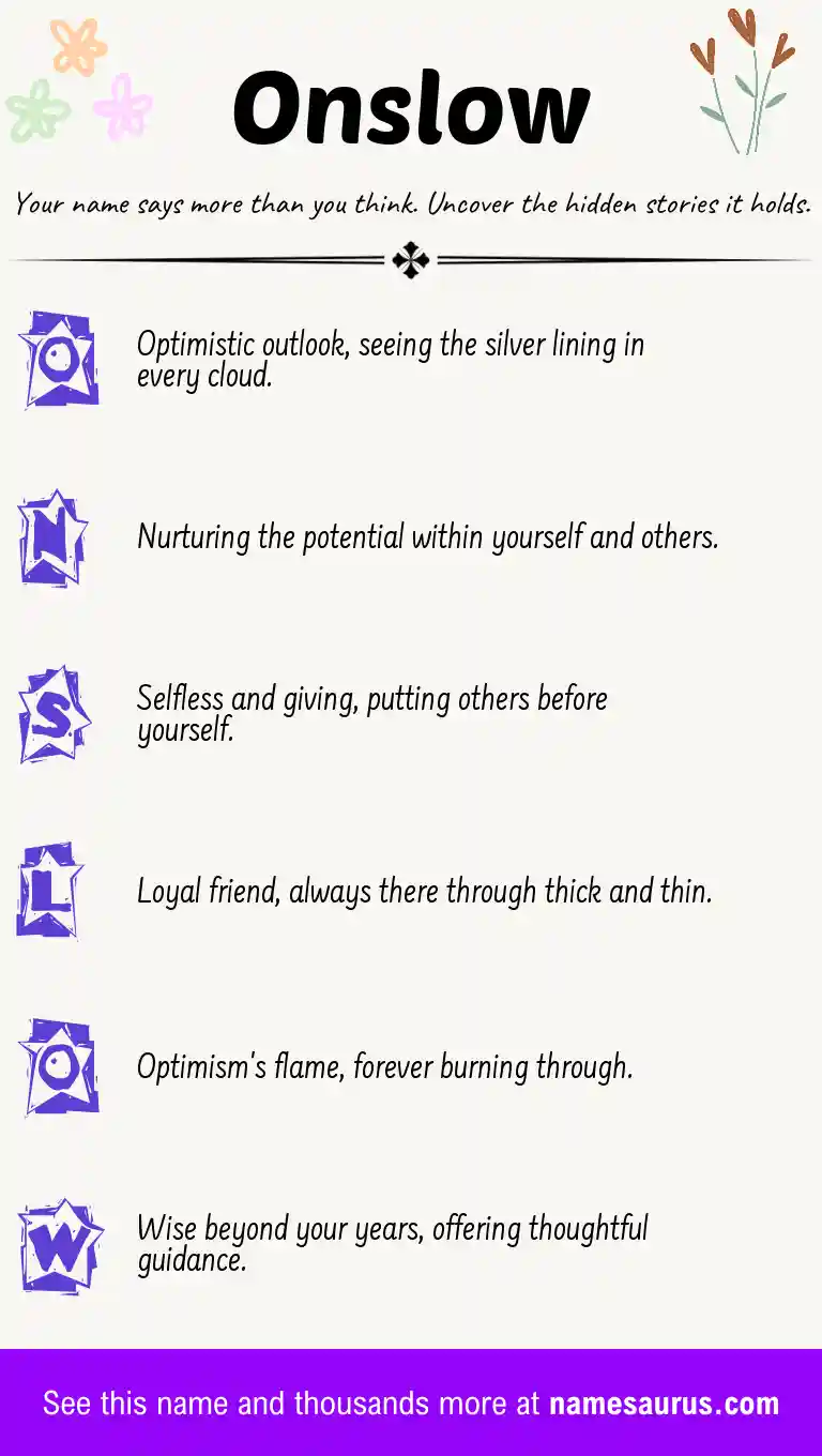 Acrostic poem about Onslow.