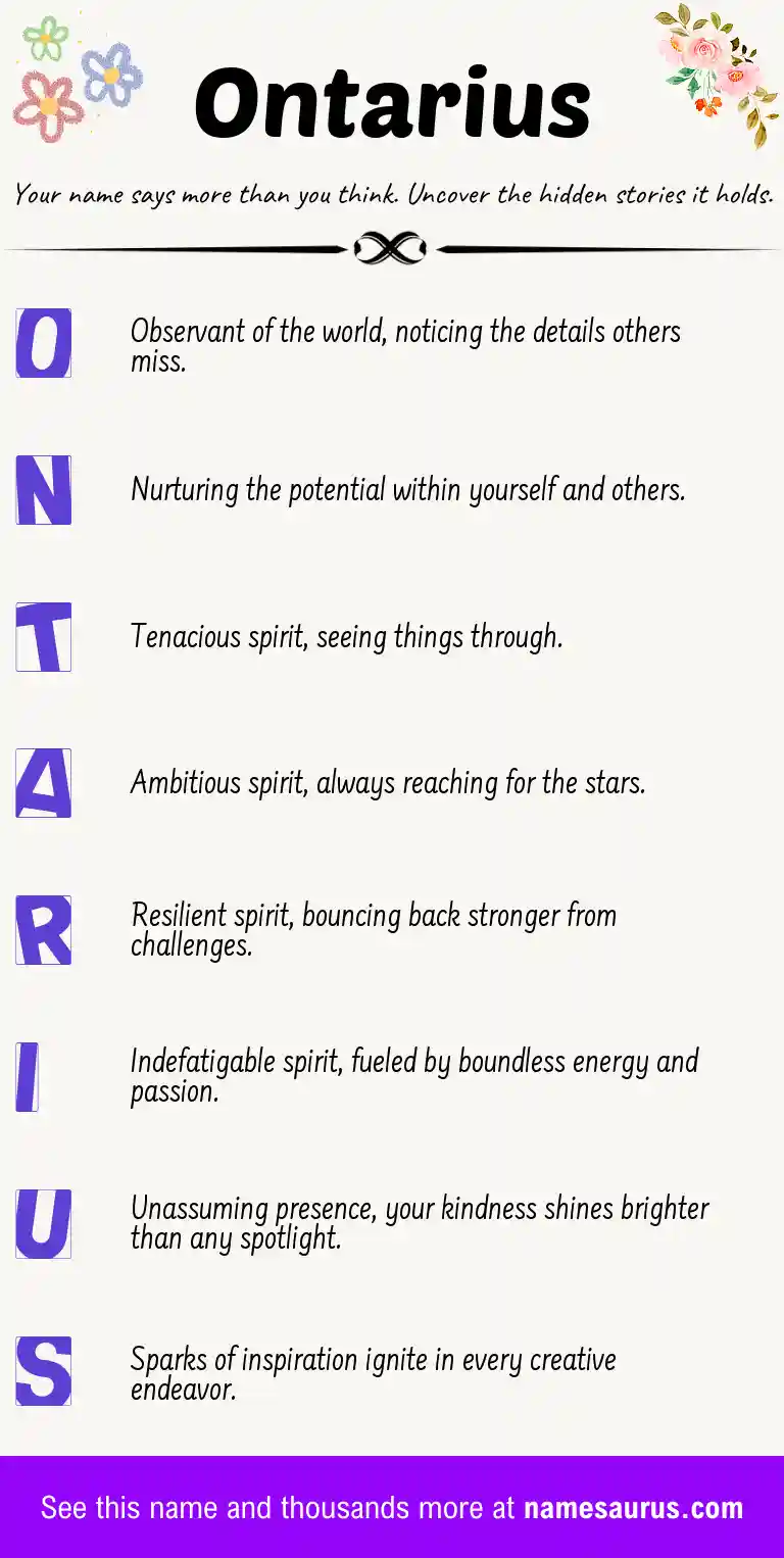 Acrostic poem about Ontarius.