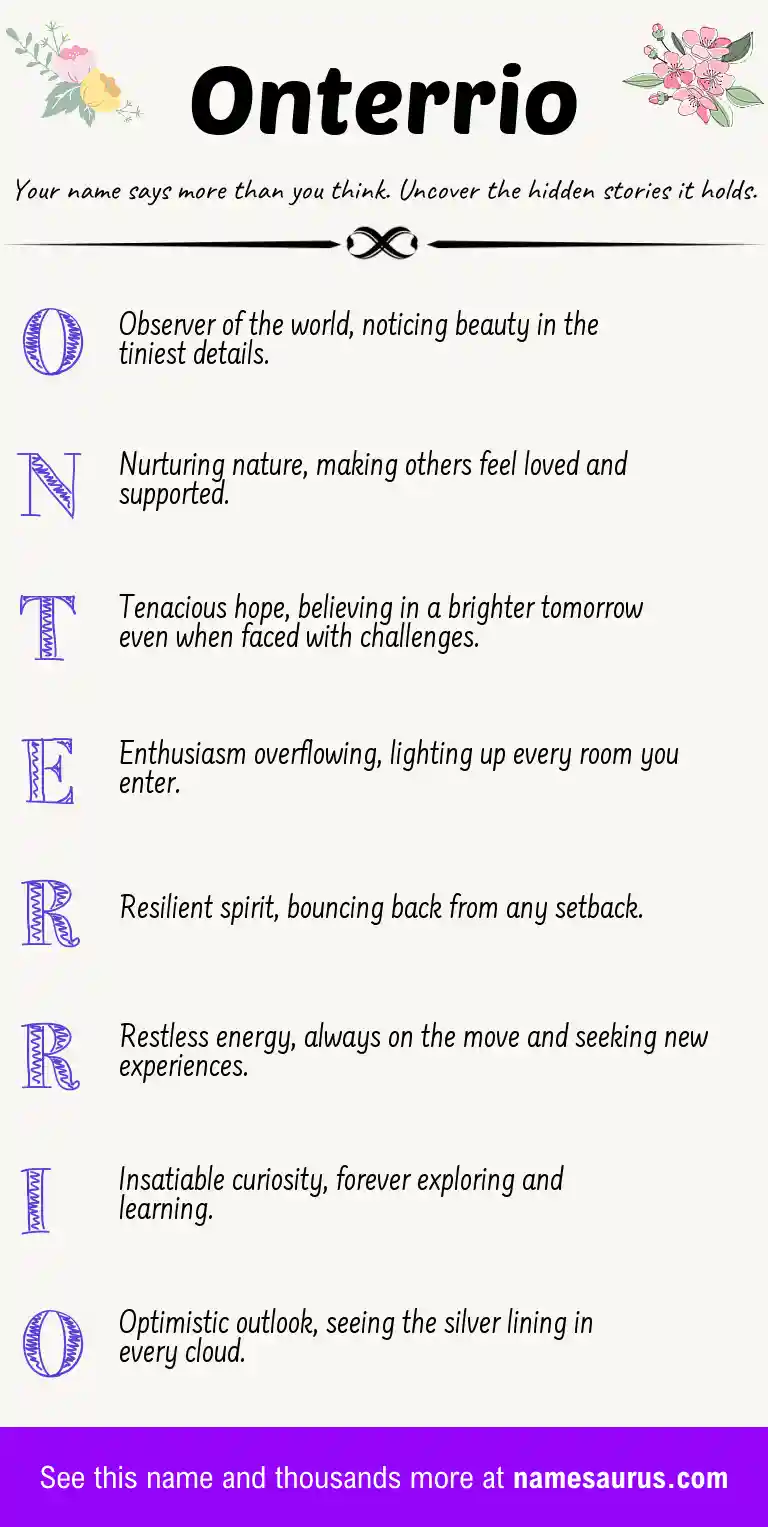 Acrostic poem about Onterrio.