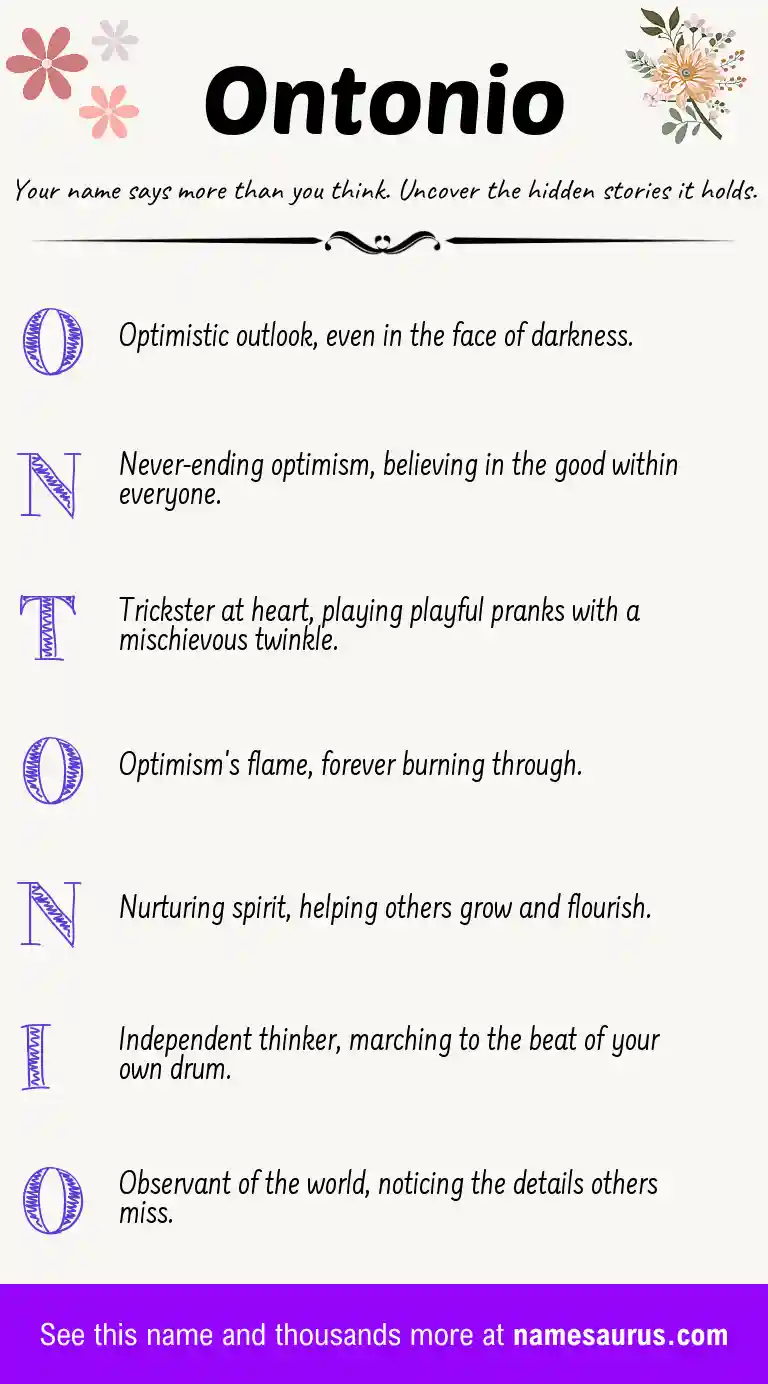 Acrostic poem about Ontonio.