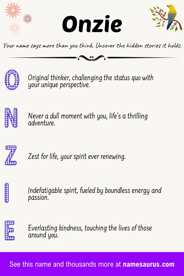 Acrostic poem about Onzie.