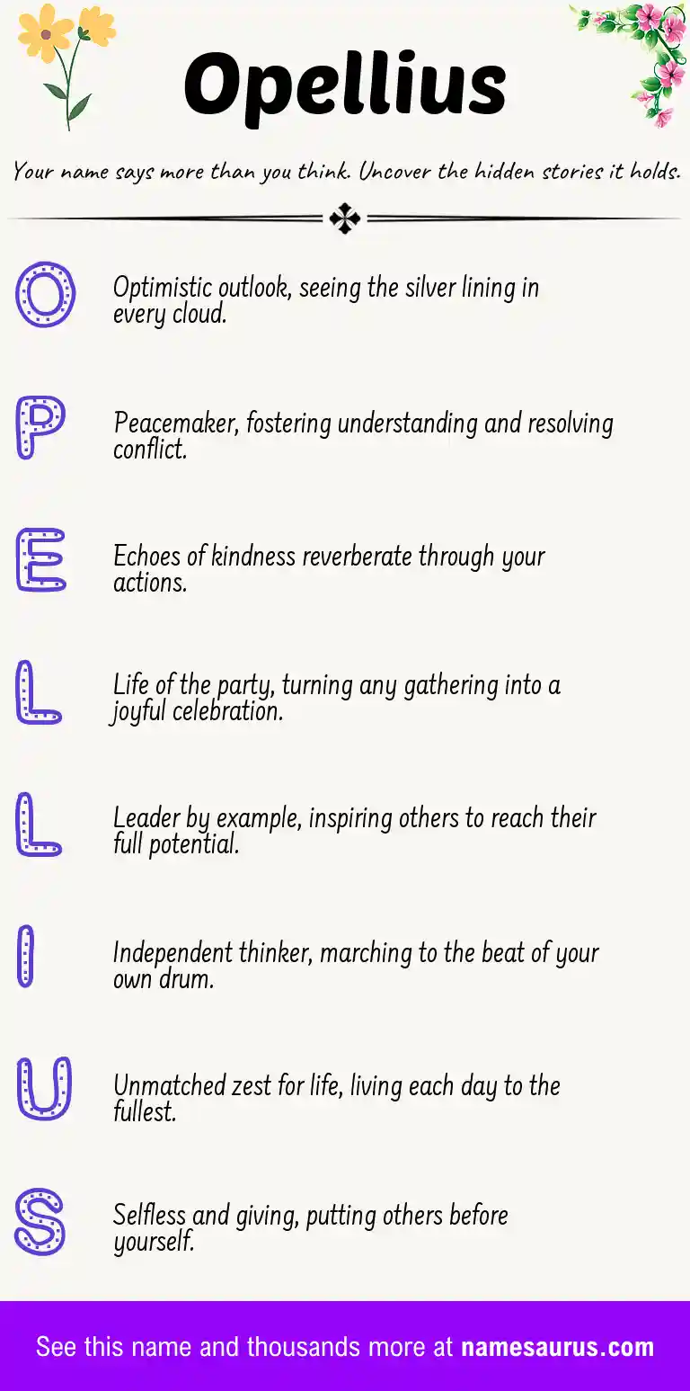 Acrostic poem about Opellius.
