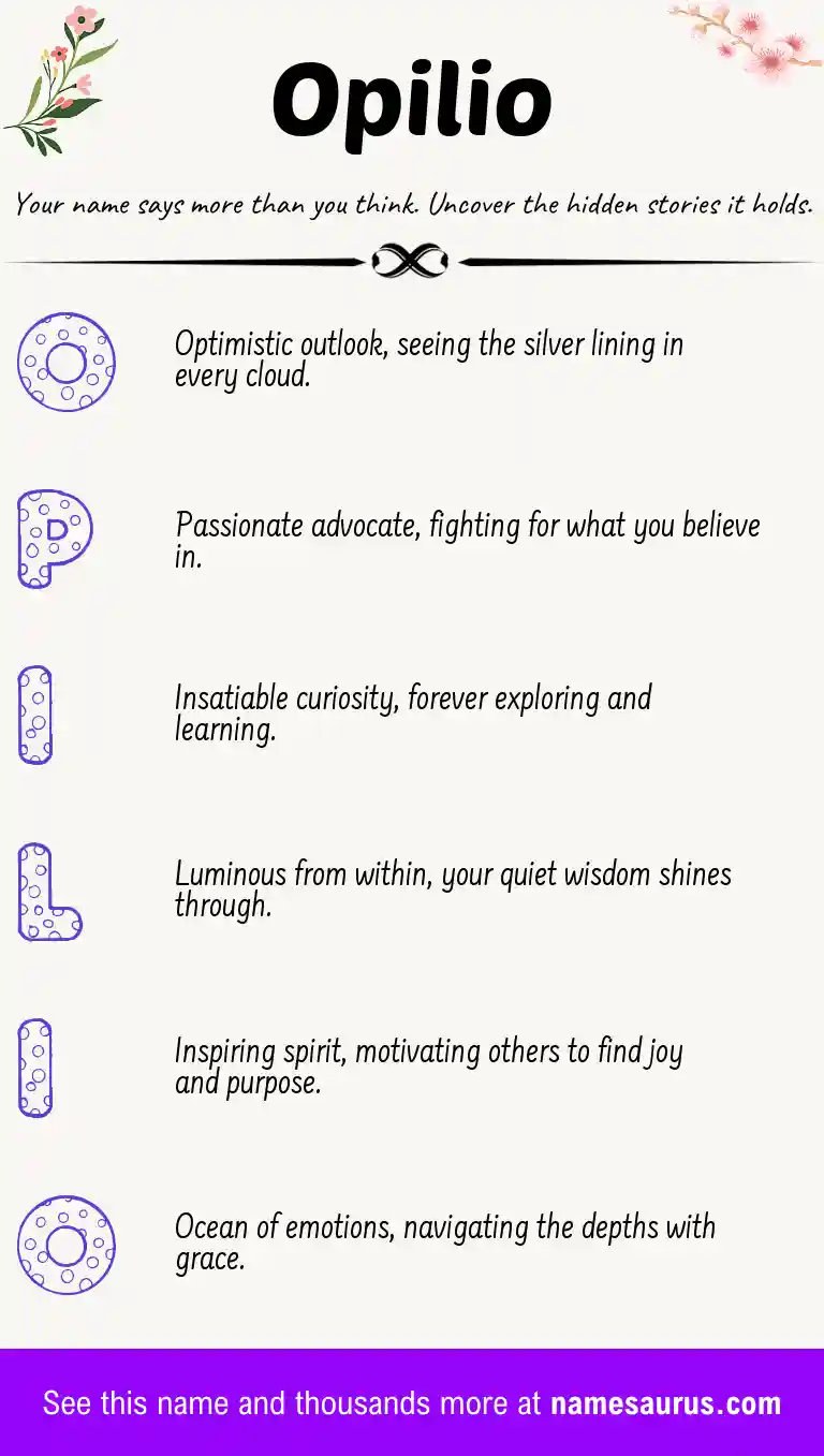 Acrostic poem about Opilio.