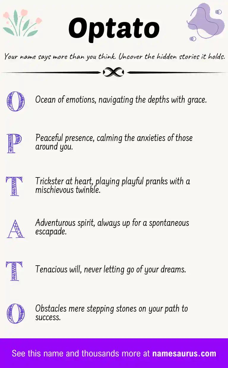 Acrostic poem about Optato.