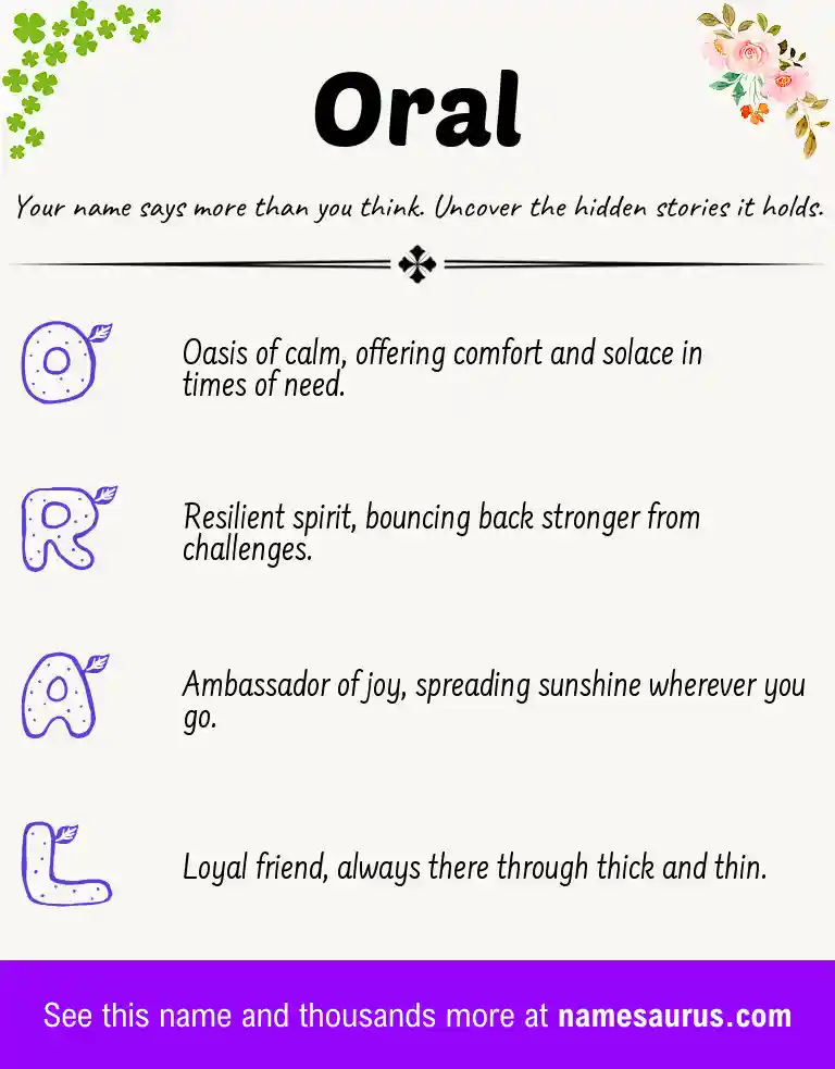 Acrostic poem about Oral.