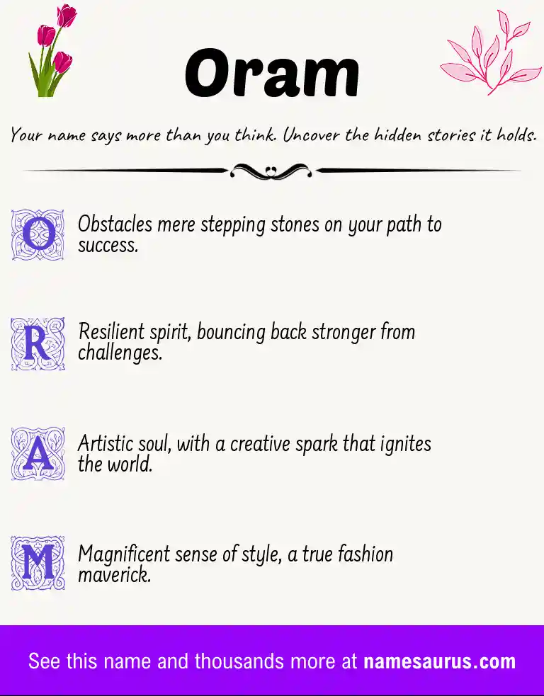 Acrostic poem about Oram.