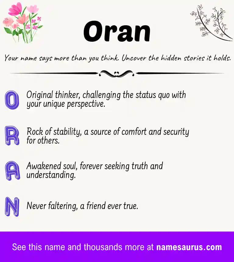 Acrostic poem about Oran.