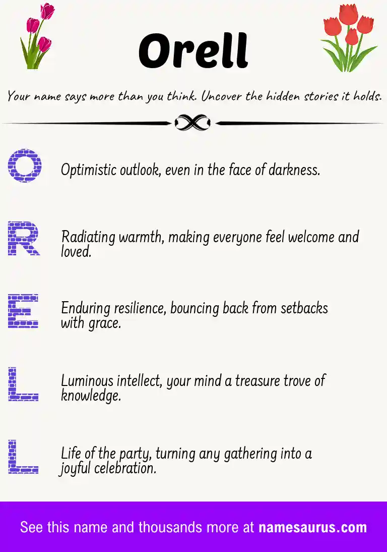 Acrostic poem about Orell.
